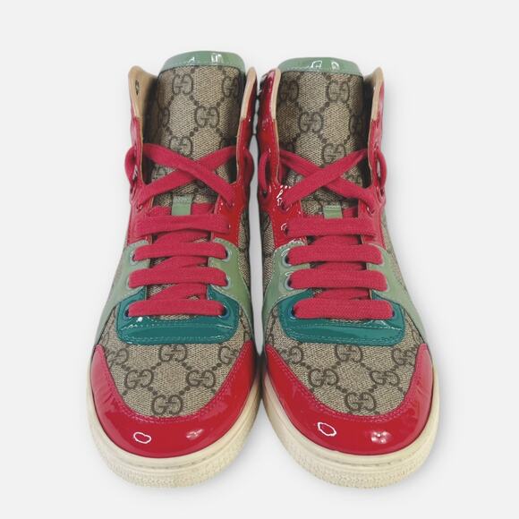 Gucci GG Supreme Monogram Patent Womens High Top Sneakers Size 36 - Picture 4 of 16